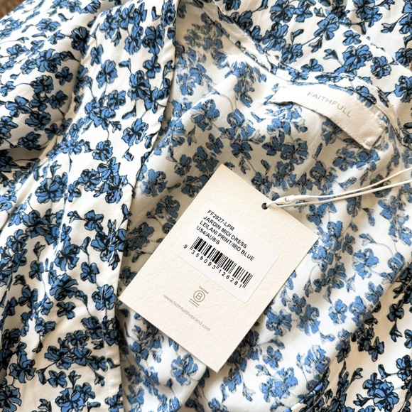 NWT Faithfull Jardin Midi Dress Leilani Mid Blue - Picture 3 of 5